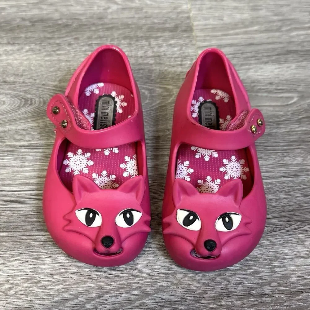 Mini Melissa Ultragirl Flats Mary Jane Shoes Toddler Girls Size 5 Pink Fox